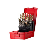 Dormer 29-Piece Jobber Drill Set for Multi-Material, 13mm Max, 1mm Min, High Speed Steel Bits
