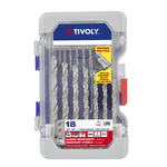 Tivoly 18-Piece for Steel, 10mm Max, 2mm Min, HSS Bits