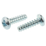 RS PRO Bright Zinc Plated Steel Pan Head Self Tapping Screw, N°6 x 13mm Long