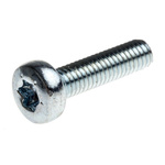 Zinc plated & clear Passivated Pan Steel Tamper Proof Security Screw, M3 x 12mm