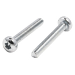 Zinc plated & clear Passivated Pan Steel Tamper Proof Security Screw, M3 x 20mm