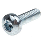 Zinc plated & clear Passivated Pan Steel Tamper Proof Security Screw, M6 x 20mm