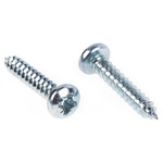 RS PRO Bright Zinc Plated Steel Pan Head Self Tapping Screw, N°6 x 3/4in Long 19mm Long