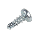 RS PRO Bright Zinc Plated Steel Self Drilling Screw No. 6 x 9.5mm Long