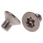 Plain Flat Stainless Steel Tamper Proof Security Screw, M4 x 6mm