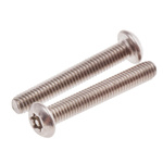 Plain Button Stainless Steel Tamper Proof Security Screw, M3 x 20mm
