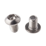Plain Button Stainless Steel Tamper Proof Security Screw, M4 x 6mm
