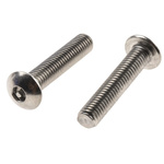 Plain Button Stainless Steel Tamper Proof Security Screw, M5 x 25mm