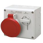 RS PRO Switchable IP44 Industrial Interlock Socket 3P+E, Earthing Position 6h, 32A, 400 V