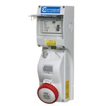Europa Switchable IP44, IP65 Industrial Interlock Socket 3P+N+E, Earthing Position 6h, 32A, 400 V