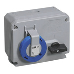 ABB Horizontal Switchable IP67 Industrial Interlock Socket 2P+E, 63A, 200 → 250 V