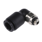 Legris Threaded-to-Tube Elbow Connector M5 to Push In 6 mm, LF3000 Series, 20 bar