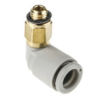 SMC Threaded-to-Tube Elbow Connector M5 to Push In 6 mm, KQ2 Series