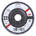 3M 566A Zirconia Aluminium Flap Disc, 115mm, Fine Grade, P120 Grit, PN65026