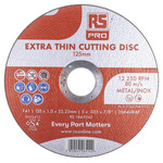 RS PRO Aluminium Oxide Cutting Disc, 125mm x 1mm Thick, P120 Grit, 5 in pack