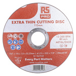 RS PRO Aluminium Oxide Cutting Disc, 115mm x 1mm Thick, P80 Grit, 5 in pack