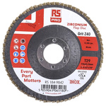 RS PRO Zirconium Dioxide Flap Disc, 115mm, P40 Grit
