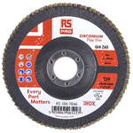 RS PRO Zirconium Dioxide Flap Disc, 125mm, P60 Grit, 5 in pack