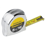 Stanley PowerLock 5m Tape Measure, Imperial, Metric, With RS Calibration