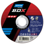 Norton Cutting Disc Aluminium Oxide Cutting Disc, 180mm x 2.5mm Thick, P24 Grit, BDX, 5 in pack