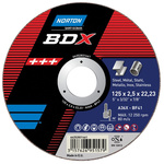 Norton Cutting Disc Aluminium Oxide Cutting Disc, 180mm x 3.2mm Thick, P24 Grit, BDX, 5 in pack