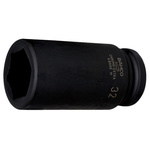 Bahco 30.0mm, 3/4 in Drive Impact Socket Hexagon, 100.0 mm length