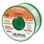 Stannol Wire, 0.5mm Lead Free Solder, 227°C Melting Point