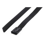 RS PRO Black Cable Tie Stainless Steel Roller Ball, 360mm x 12 mm
