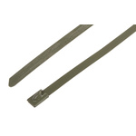 RS PRO Green Cable Tie Polyester Coated Stainless Steel Roller Ball, 200mm x 7.9 mm