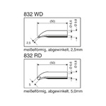 Ersa 1 x 2.5 mm Chisel Soldering Iron Tip for use with Power Tool