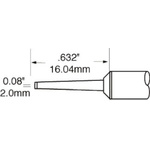 Metcal SxP 2 mm Chisel Soldering Iron Tip for use with MFR-H1-SC2