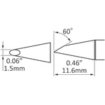 Metcal SxP 1.5 mm Hoof Soldering Iron Tip for use with MFR-H1-SC2