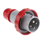 RS PRO IP66, IP67 Red Cable Mount 3P+E Industrial Power Plug, Rated At 16.0A, 415.0 V