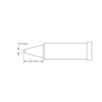 Metcal GT4-CH0010P 1.0 x 6 mm Chisel Soldering Iron Tip for use with Soldering Iron