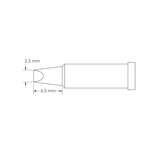 Metcal GT4-CH0025P 2.5 x 6 mm Chisel Soldering Iron Tip for use with Soldering Iron