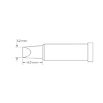 Metcal GT4-CH0032P 3.2 x 6 mm Chisel Soldering Iron Tip for use with Soldering Iron