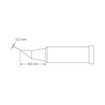 Metcal GT4-CN0002R 0.2 x 8 mm Conical Soldering Iron Tip for use with Soldering Iron