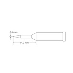 Metcal GT4-CN0005A 0.5 x 14 mm Conical Soldering Iron Tip for use with Soldering Iron