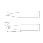 Metcal GT4-HF6015V 3.1 x 1.5 x 12 mm Hoof Soldering Iron Tip for use with Soldering Iron
