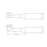 Metcal GT4-HF6020S 2.0 x 16 mm Hoof Soldering Iron Tip for use with Soldering Iron