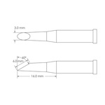 Metcal GT4-HF6030S 3.0 x 16 mm Hoof Soldering Iron Tip for use with Soldering Iron