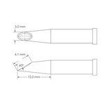 Metcal GT4-HF6030V 6.1 x 3.0 x 12 mm Hoof Soldering Iron Tip for use with Soldering Iron