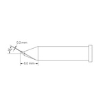 Metcal GT6-CN0002R 0.2 x 8 mm Conical Soldering Iron Tip for use with Soldering Iron