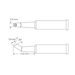 Metcal GT6-HF3025V 3.0 x 2.5 x 16 mm Hoof Soldering Iron Tip for use with Soldering Iron
