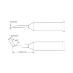 Metcal GT6-HF6010S 1.0 x 16 mm Hoof Soldering Iron Tip for use with Soldering Iron