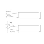 Metcal GT6-HF6020V 4.1 x 2.0 x 12 mm Hoof Soldering Iron Tip for use with Soldering Iron