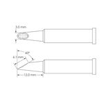 Metcal GT6-HF6030V 6.1 x 3.0 x 12 mm Hoof Soldering Iron Tip for use with Soldering Iron