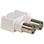 CONNECTOR,RF COAXIAL,DUAL BNC RIGHT ANGLE JACKS,WHITE 50 OHM