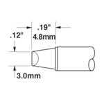 OK International STTC-813 3 mm Chisel Soldering Iron Tip for use with Metcal MX-500, MX-5200 and MX-5200 series