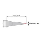 Thermaltronics 0.4 mm Straight Conical Soldering Iron Tip